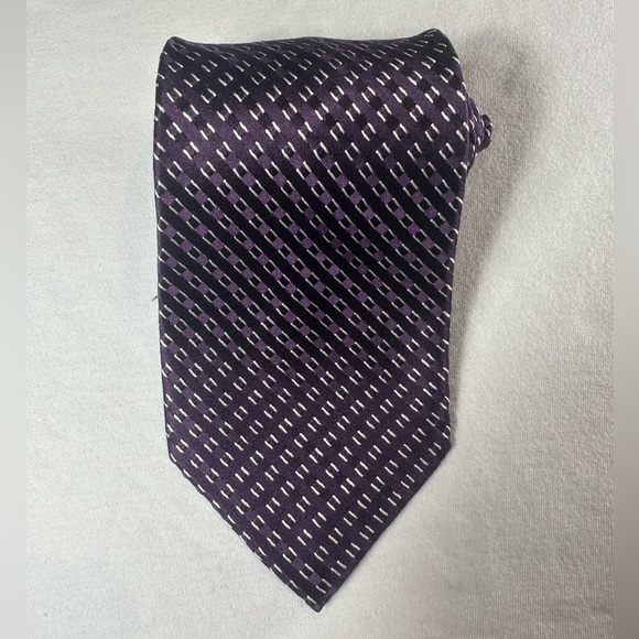 Michael Kors Purple Patterned Silk Tie - Picture 1 of 4